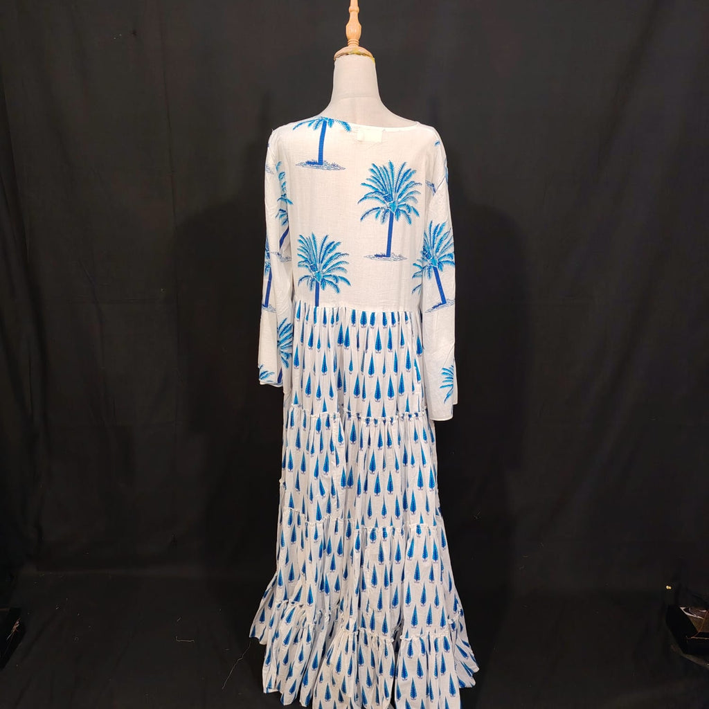 L/XL Cindrella Printed Cotton Dress 57" Long Jalabiya TN 302