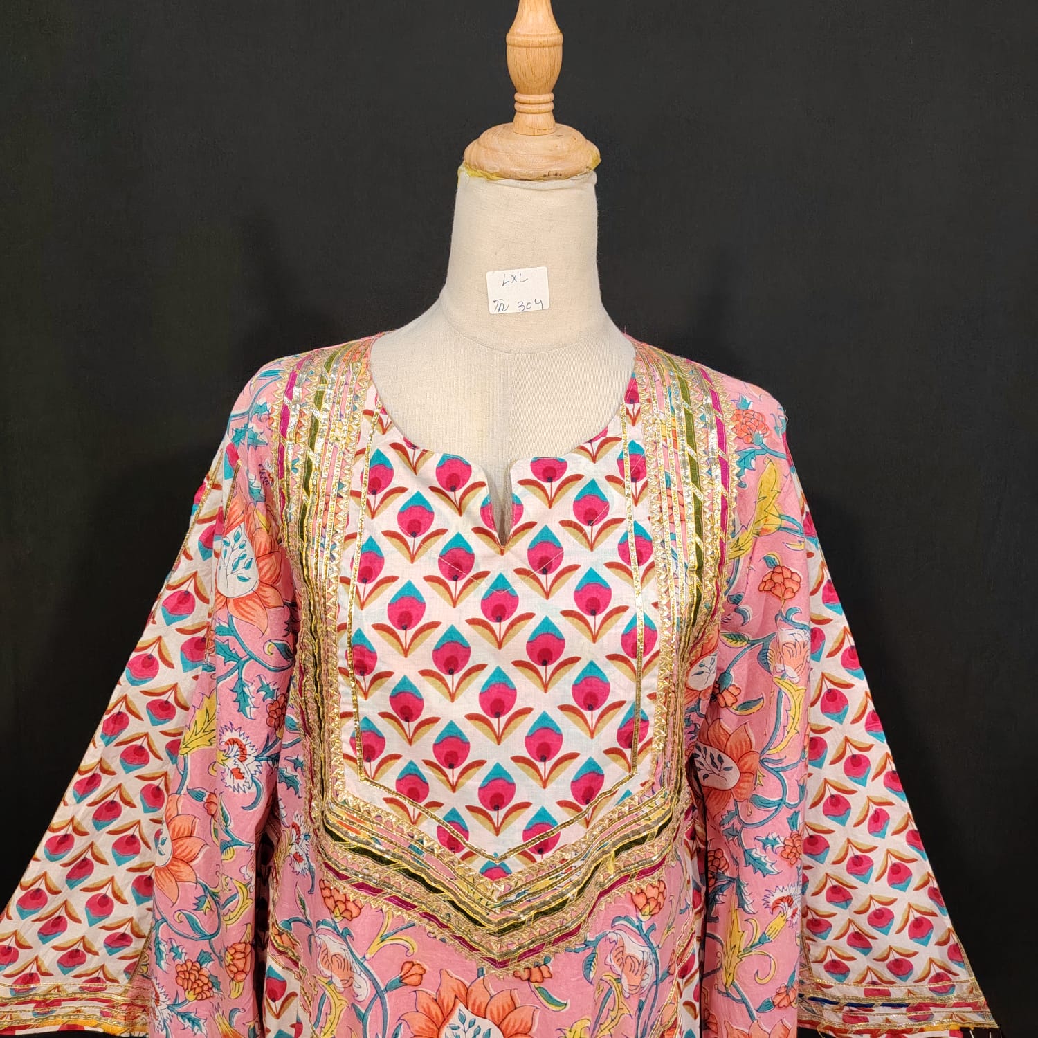 L/XL Special Printed Cotton Dress 57" Long Jalabiya TN 304