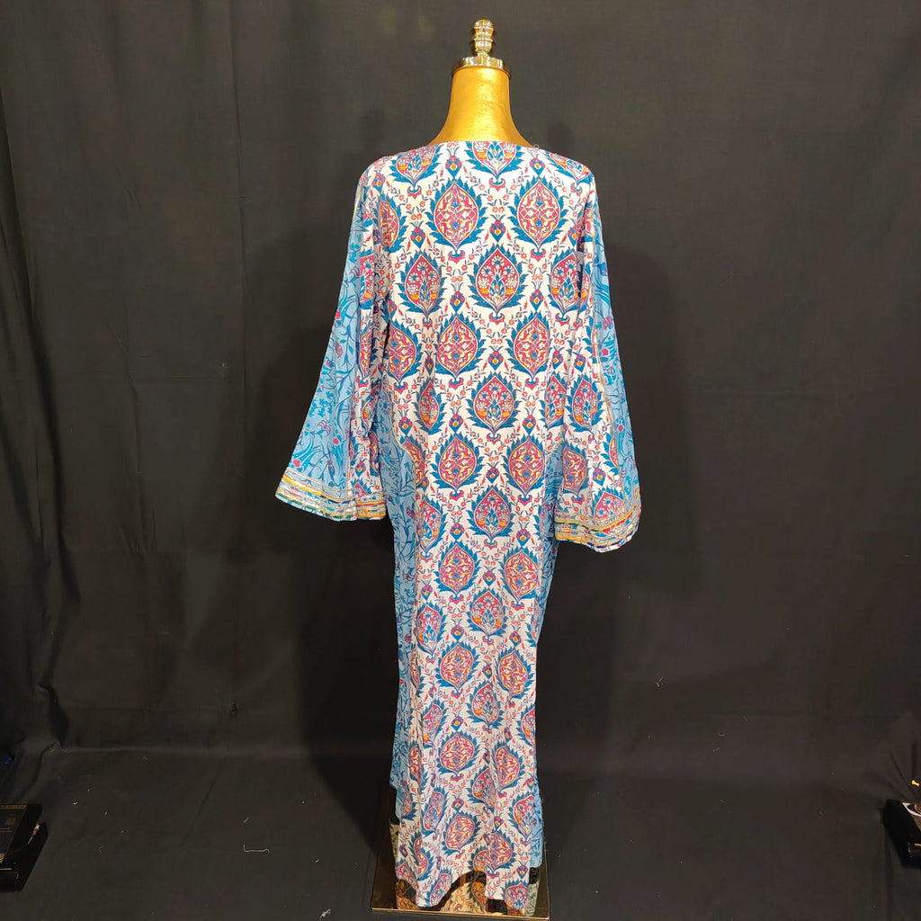 L/XL Special Printed Cotton Dress 57" Long Jalabiya TN 305