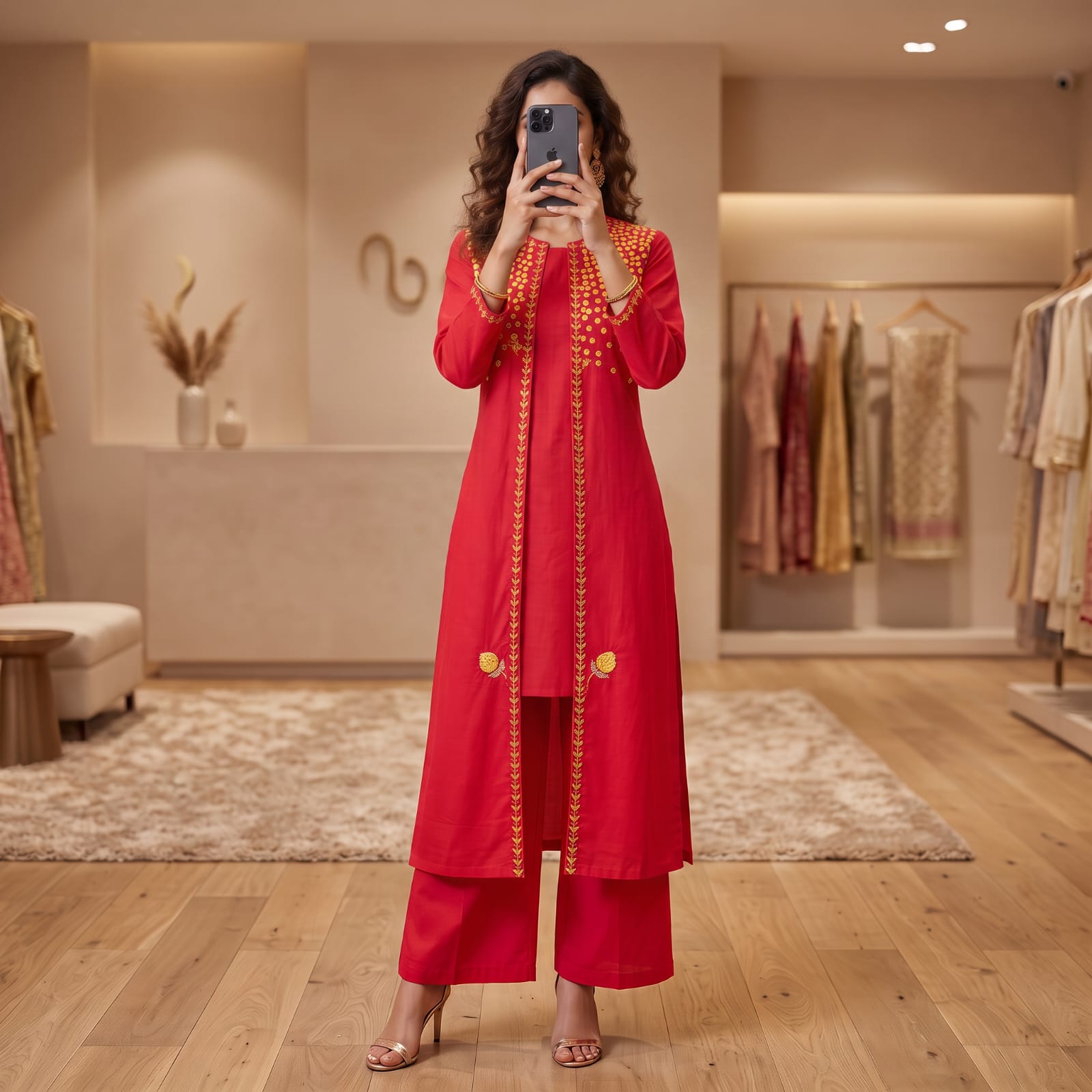 Premium Stitched Cotton Embroidery & Hand Work 3 PCS Suit  2722