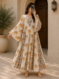 S/M Payal Printed Cotton Long Dress Jalabiya – 57"