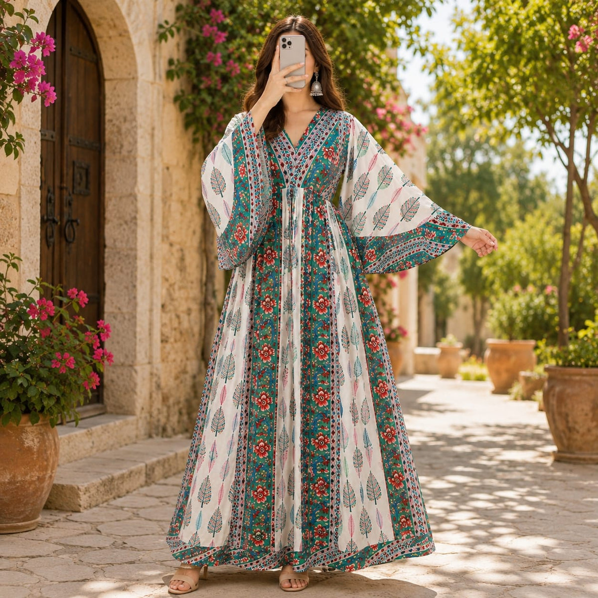 Hidaya 100% Premium Indian Cotton Jalabiya – Women’s Long Dress.