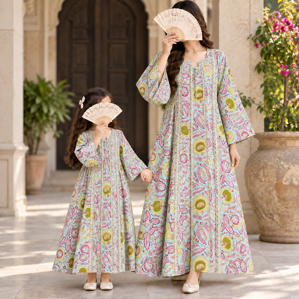 Liya 100% Premium Indian Cotton Jalabiya – Women’s Long Dress.