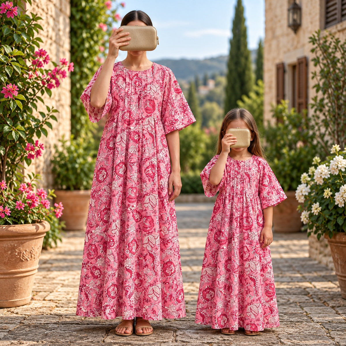 Nahla 100% Premium Indian Cotton Jalabiya – Women’s Long Dress.
