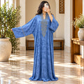 Luxury Silk Jacquard Abaya | Elegant Embroidered Free-Size
