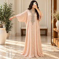 Luxury Silk Jacquard Abaya | Elegant Embroidered Free-Size