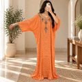 Luxury Silk Jacquard Abaya | Elegant Embroidered Free-Size