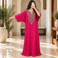 Luxury Silk Jacquard Abaya | Elegant Embroidered Free-Size