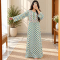 L/XL Harisa Printed Cotton Long Dress Jalabiya – 57