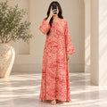 S/M Marry Printed Silk Long Dress Jalabiya – 57