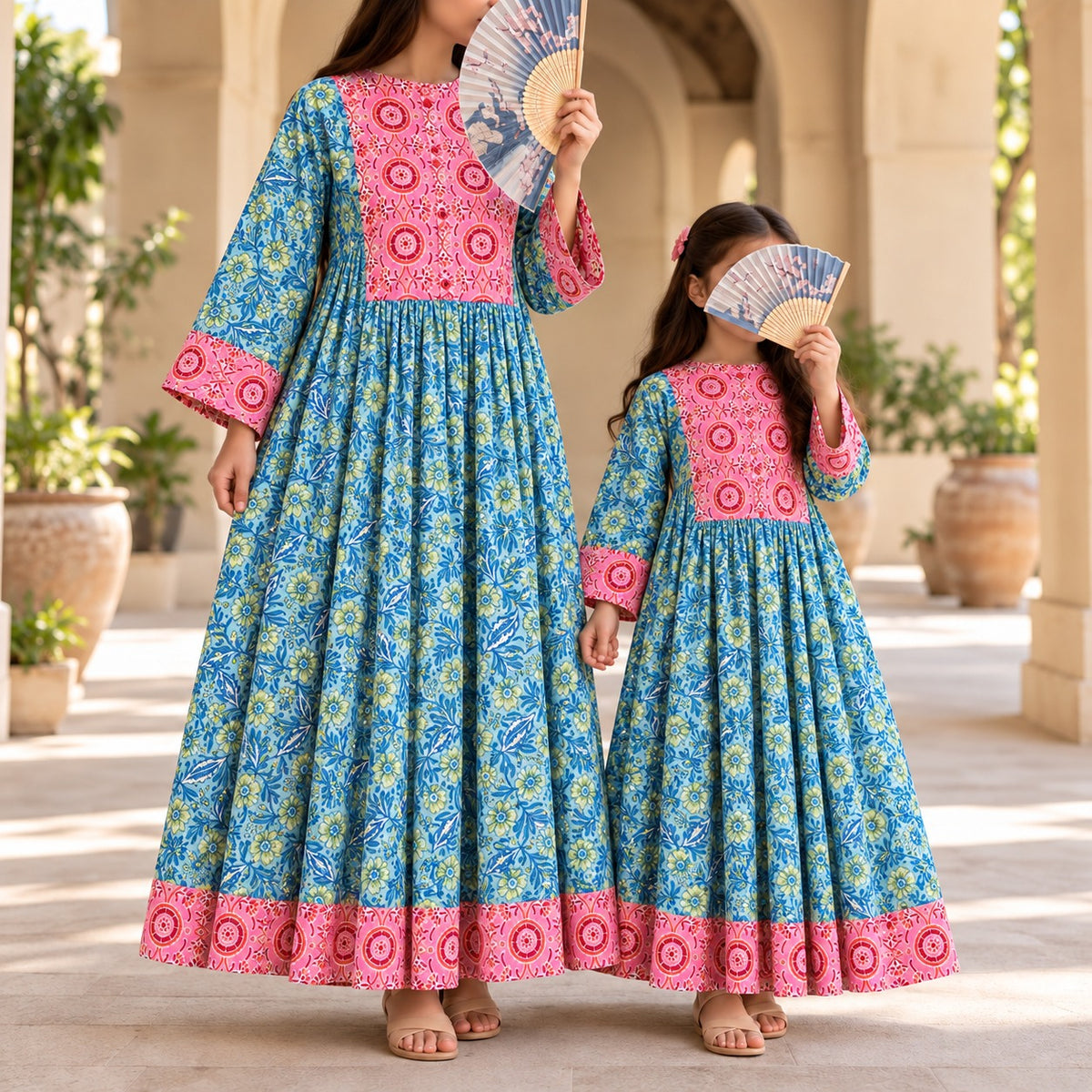 Sahira 100% Premium Indian Cotton Jalabiya – Women’s Long Dress.