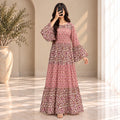 S/M Moon Crystal Printed Cotton Long Dress Jalabiya – 57