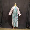 XS/S Honey Printed Cotton Dress 54" Long Jalabiya TN 97