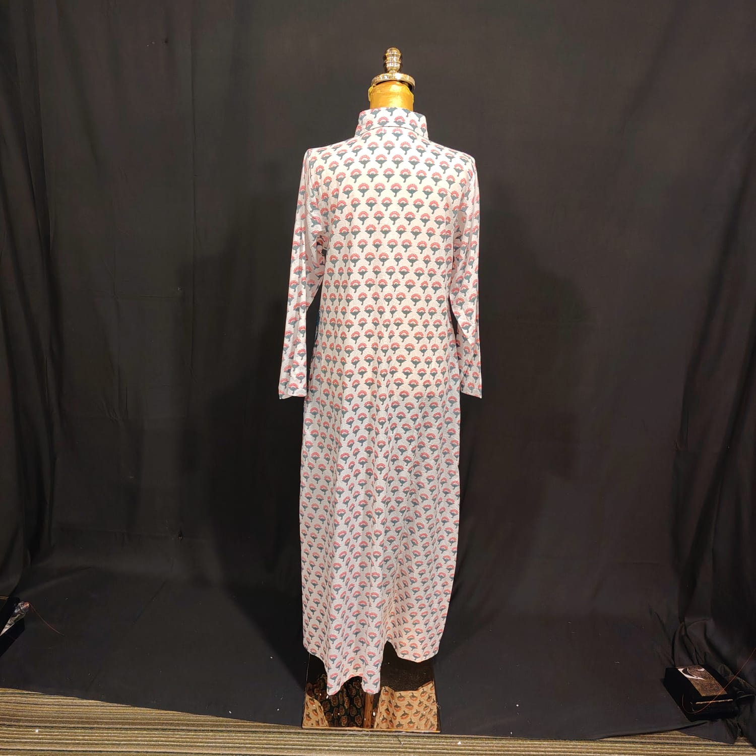 XS/S Honey Printed Cotton Dress 54" Long Jalabiya TN 97