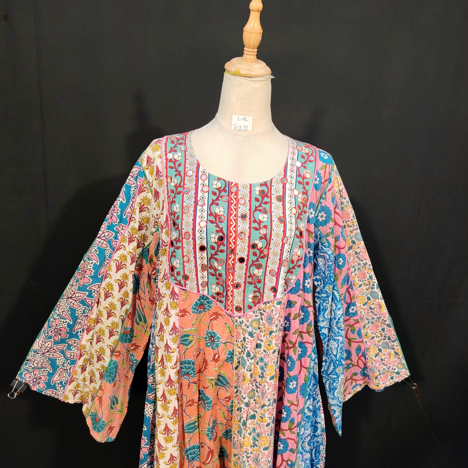 L/XL Malaysia Printed Cotton Dress 57" Long Jalabiya TN 272