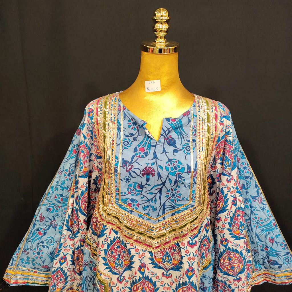 L/XL Special Printed Cotton Dress 57" Long Jalabiya TN 305