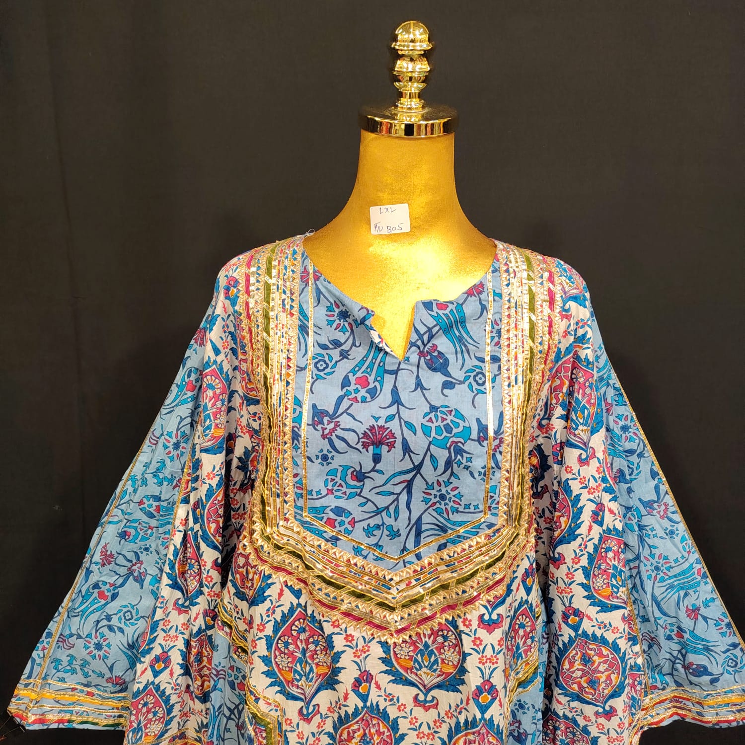 L/XL Special Printed Cotton Dress 57" Long Jalabiya TN 305