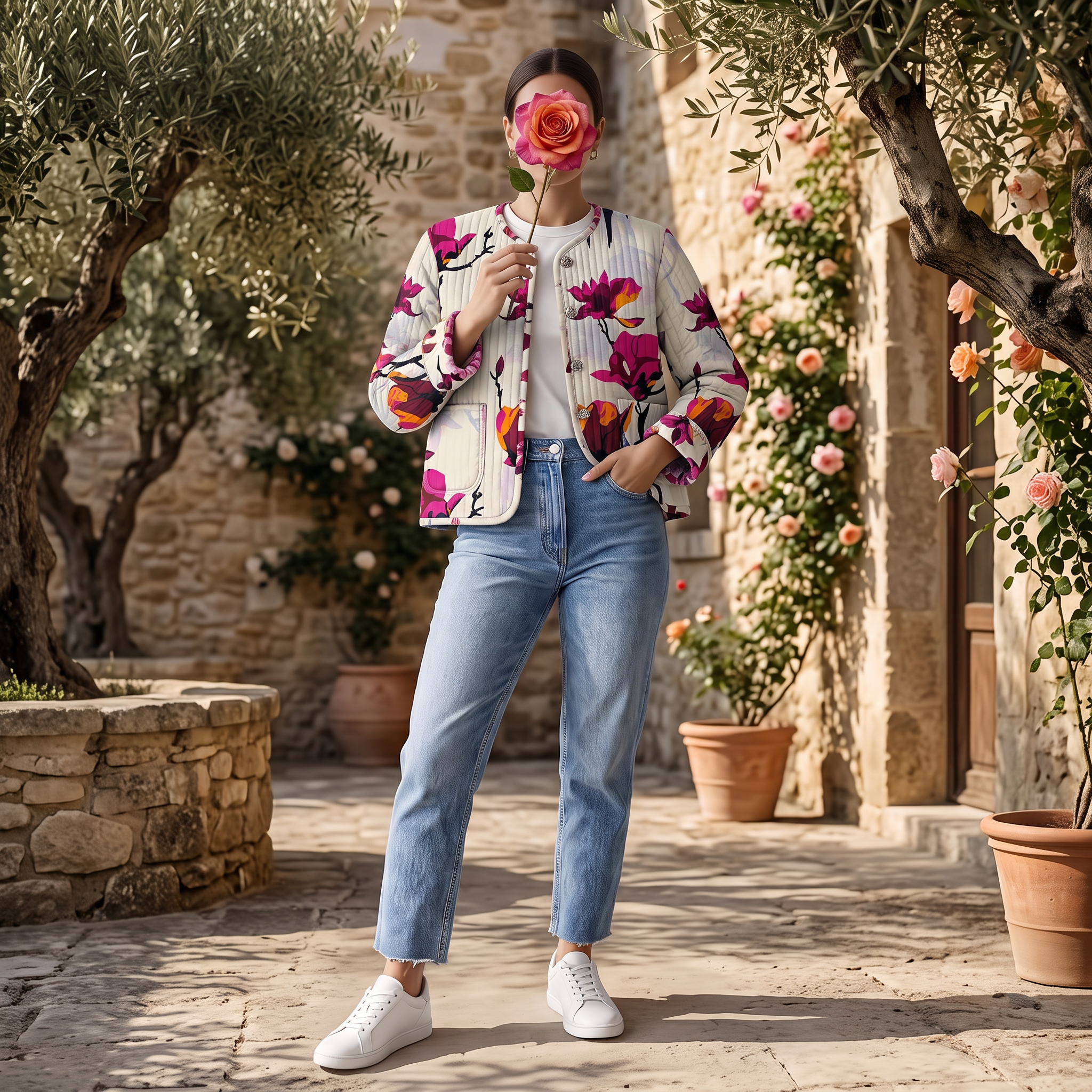 Premium Hand Printed Cotton Short Jacket for Women
