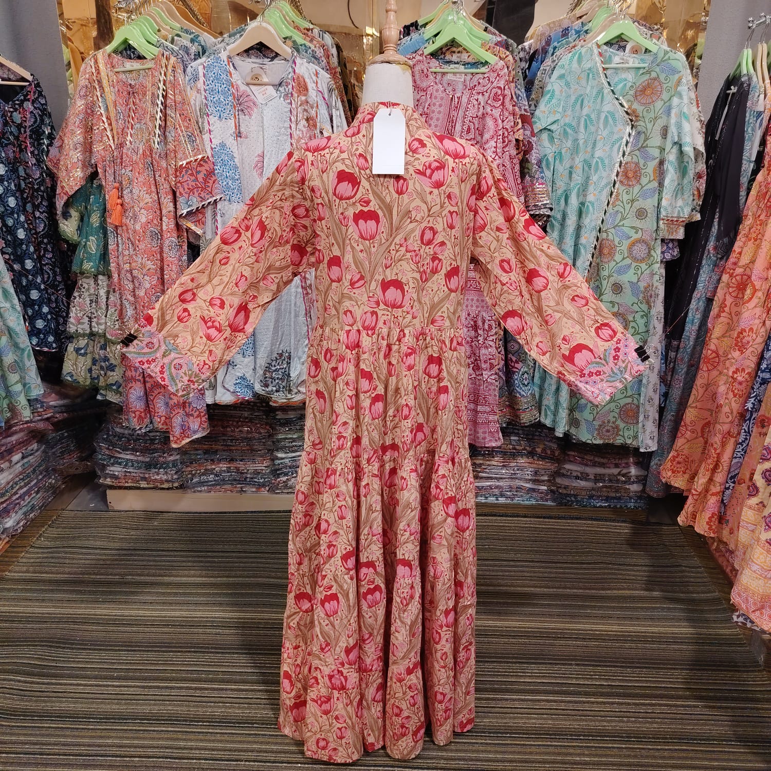 L-XL Yumna Cotton Dress Jalabiya 57" Long RN95