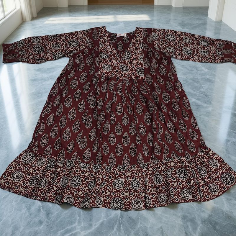6-7 Year Yamana Printed Cotton Dress 36" Long Jalabiya
