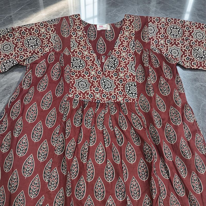 6-7 Year Yamana Printed Cotton Dress 36" Long Jalabiya