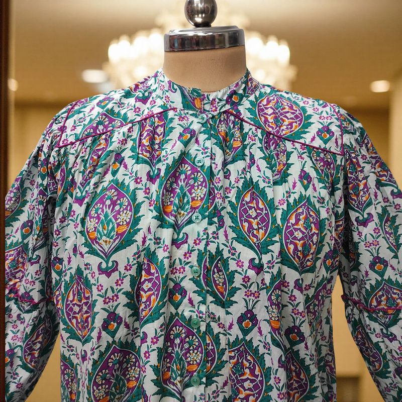 XS/S Yazrin Printed Cotton Dress 54" Long Jalabiya
