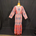 L-XL Zahida Cotton Printed Dress 57" Long Jalabiya