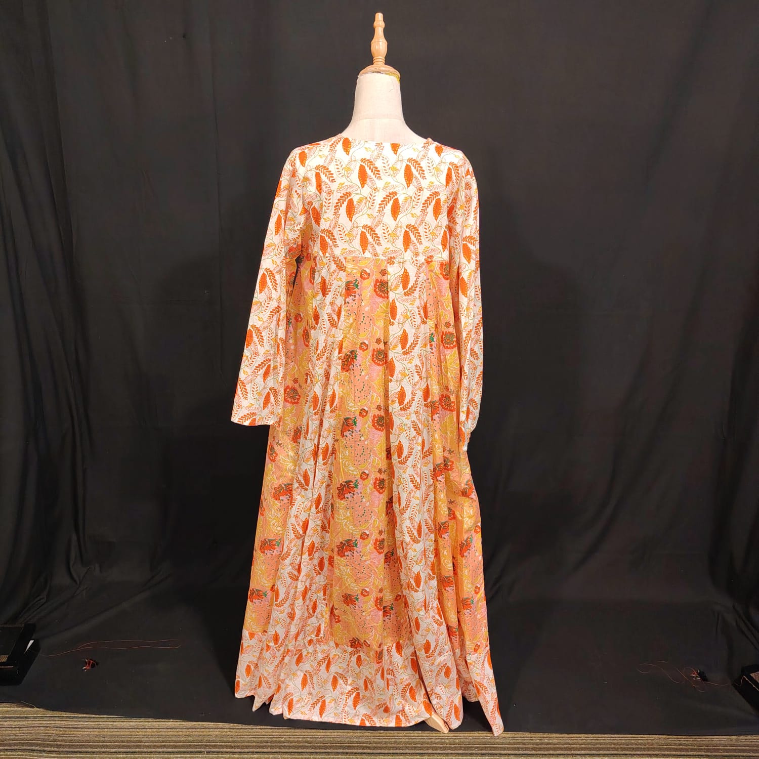 S-M Zahin Printed Cotton Dress 57" Long Jalabiya