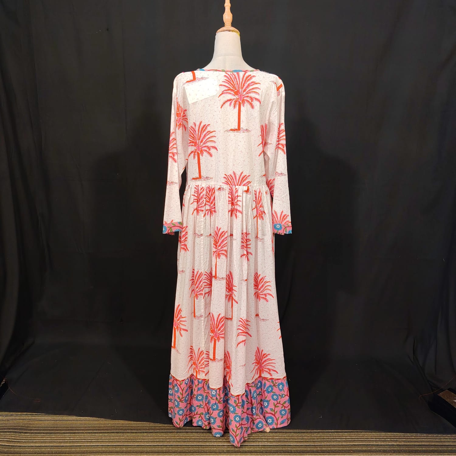L-XL Zaria Cotton Printed Dress 57" Long Jalabiya