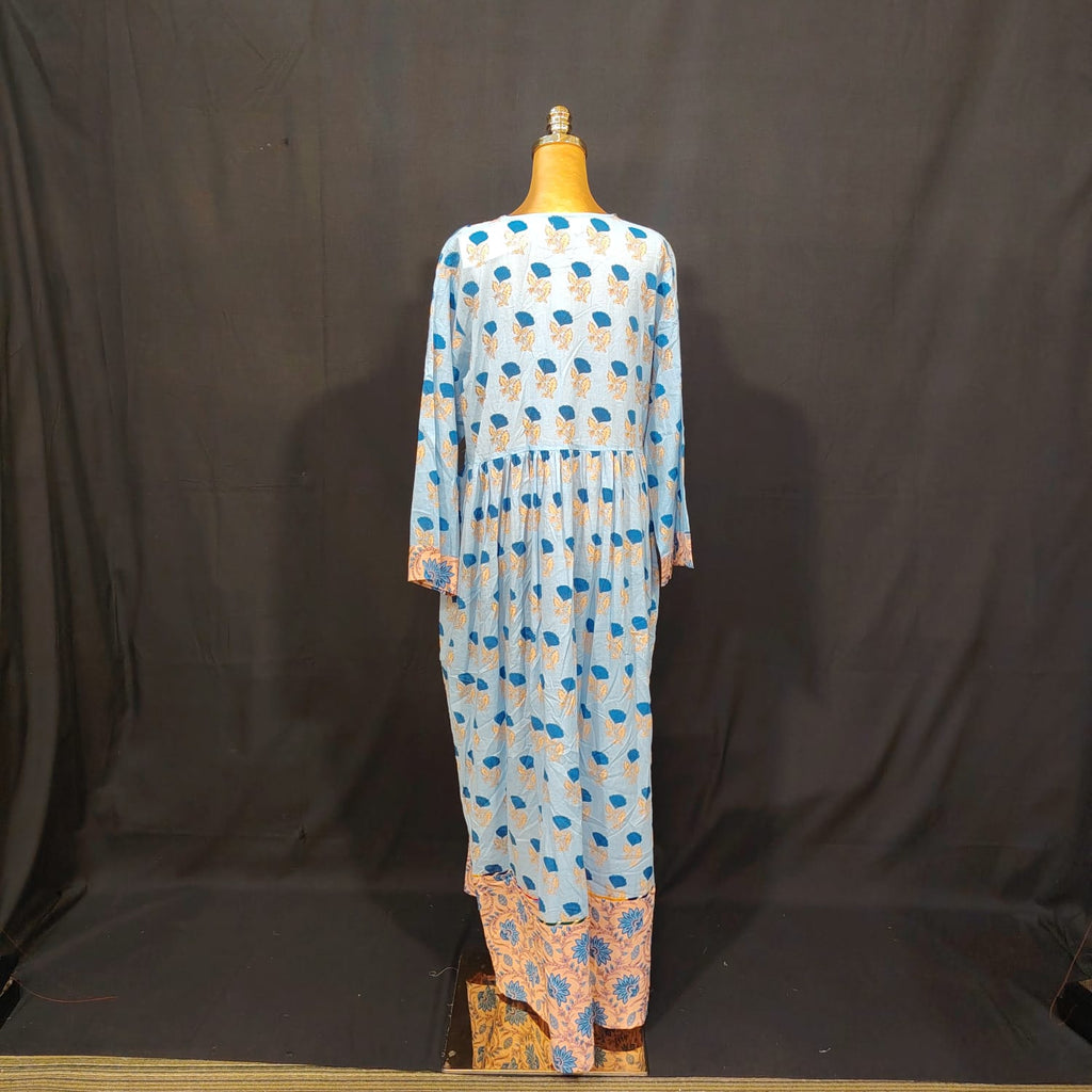 L-XL Zaria Cotton Printed Dress 57" Long Jalabiya