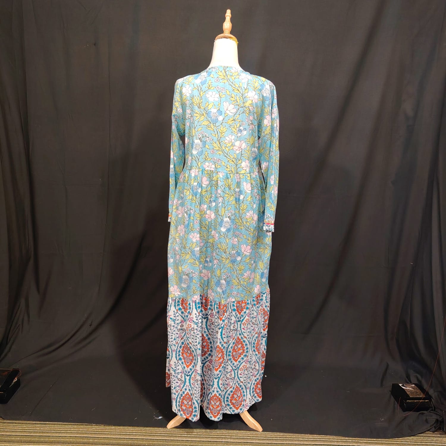 XS-S Zahida Cotton Printed Dress 54" Long Jalabiya