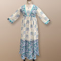 4XL/5XL Zahida Printed Cotton Dress 57" Long Jalabiya
