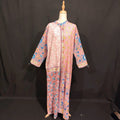 2XL-3XL Aquamarine Printed Cotton Dress 57" Long Jalabiya
