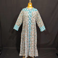S/M Aafren Printed Cotton Dress 57" Long Jalabiya