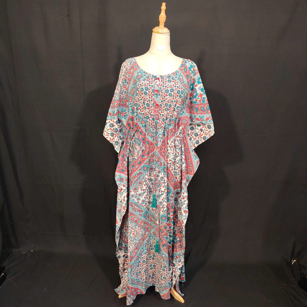 Free size Farasah Printed Cotton Dress 57" Long Jalabiya