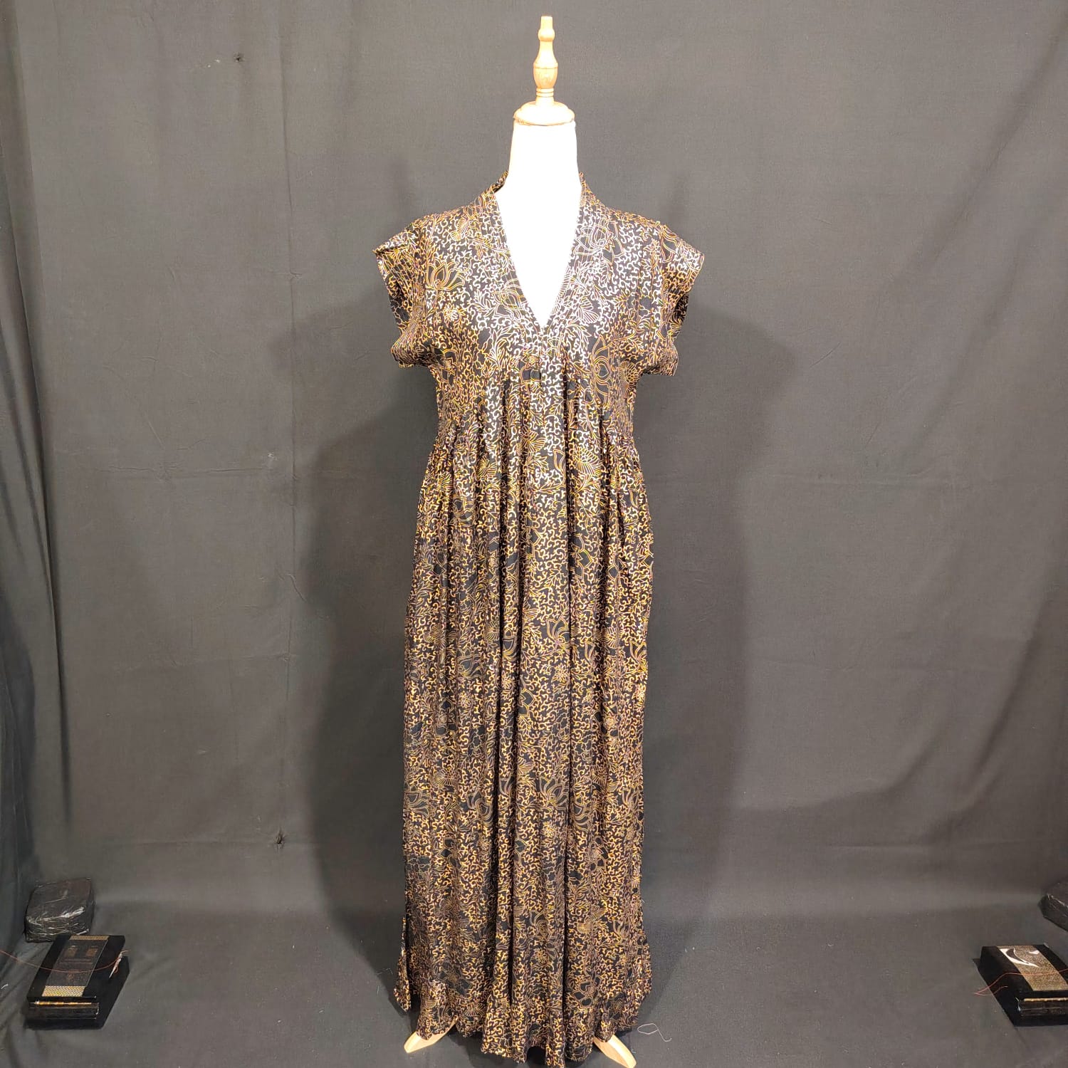 S/M Amani Printed Cotton Dress 57" Long Jalabiya