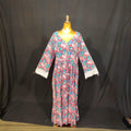 L-XL Ari Cotton Printed Dress 57" Long Jalabiya
