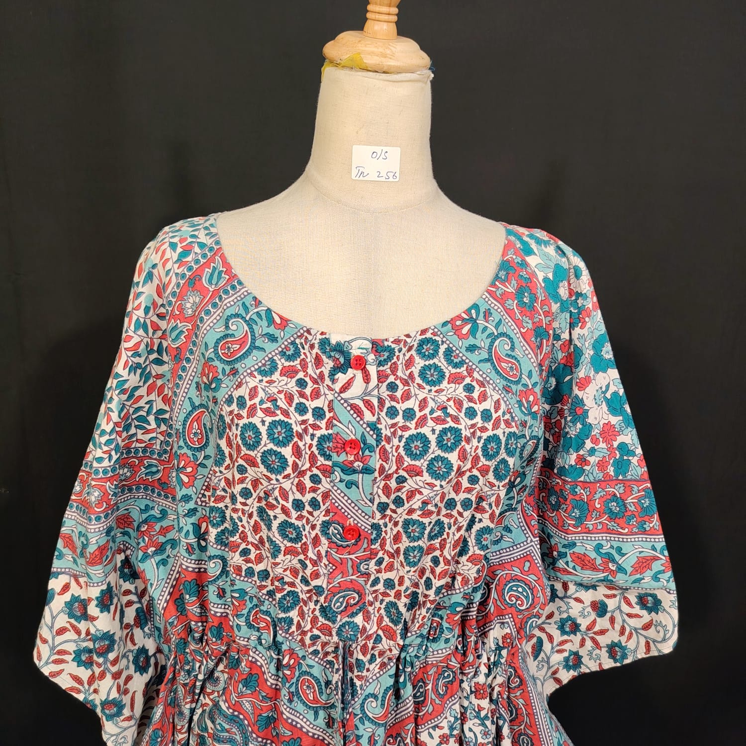 Free size Farasah Printed Cotton Dress 57" Long Jalabiya