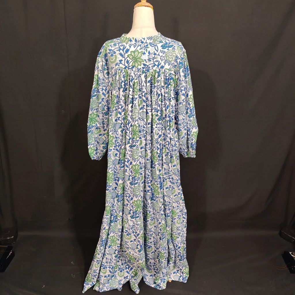S/M Alfia Printed Cotton Dress 57" Long Jalabiya