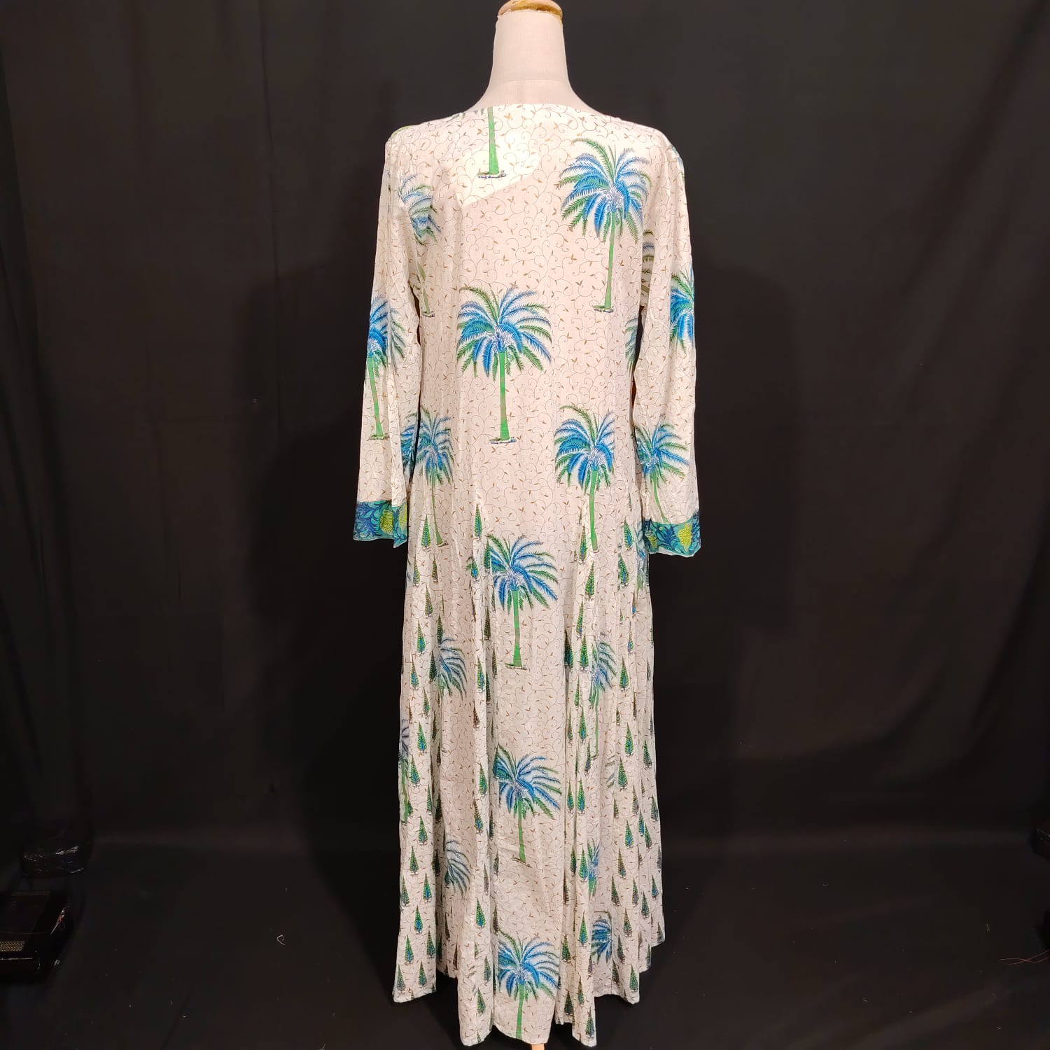 S/M Anaya Printed Cotton Dress 57" Long Jalabiya