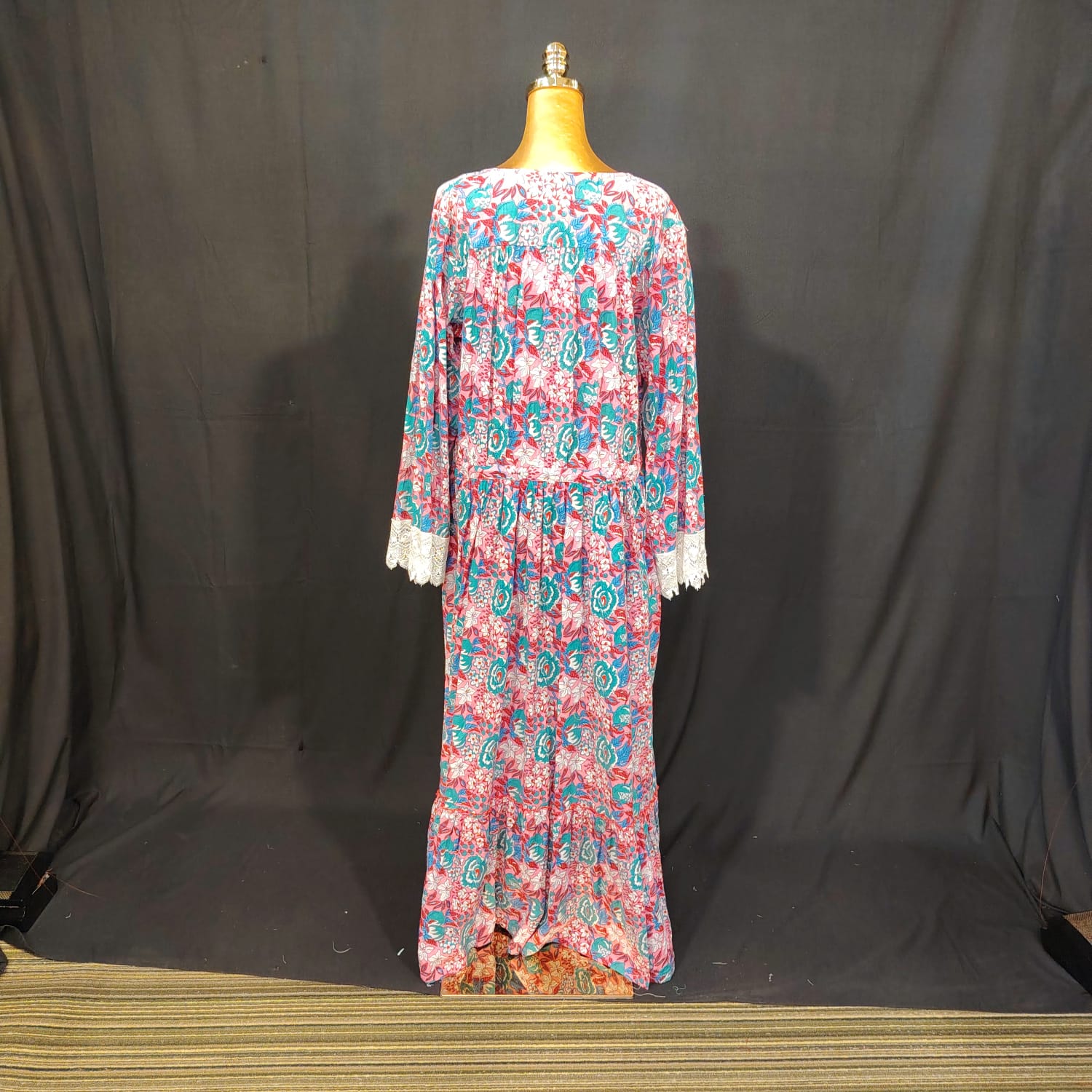 L-XL Ari Cotton Printed Dress 57" Long Jalabiya