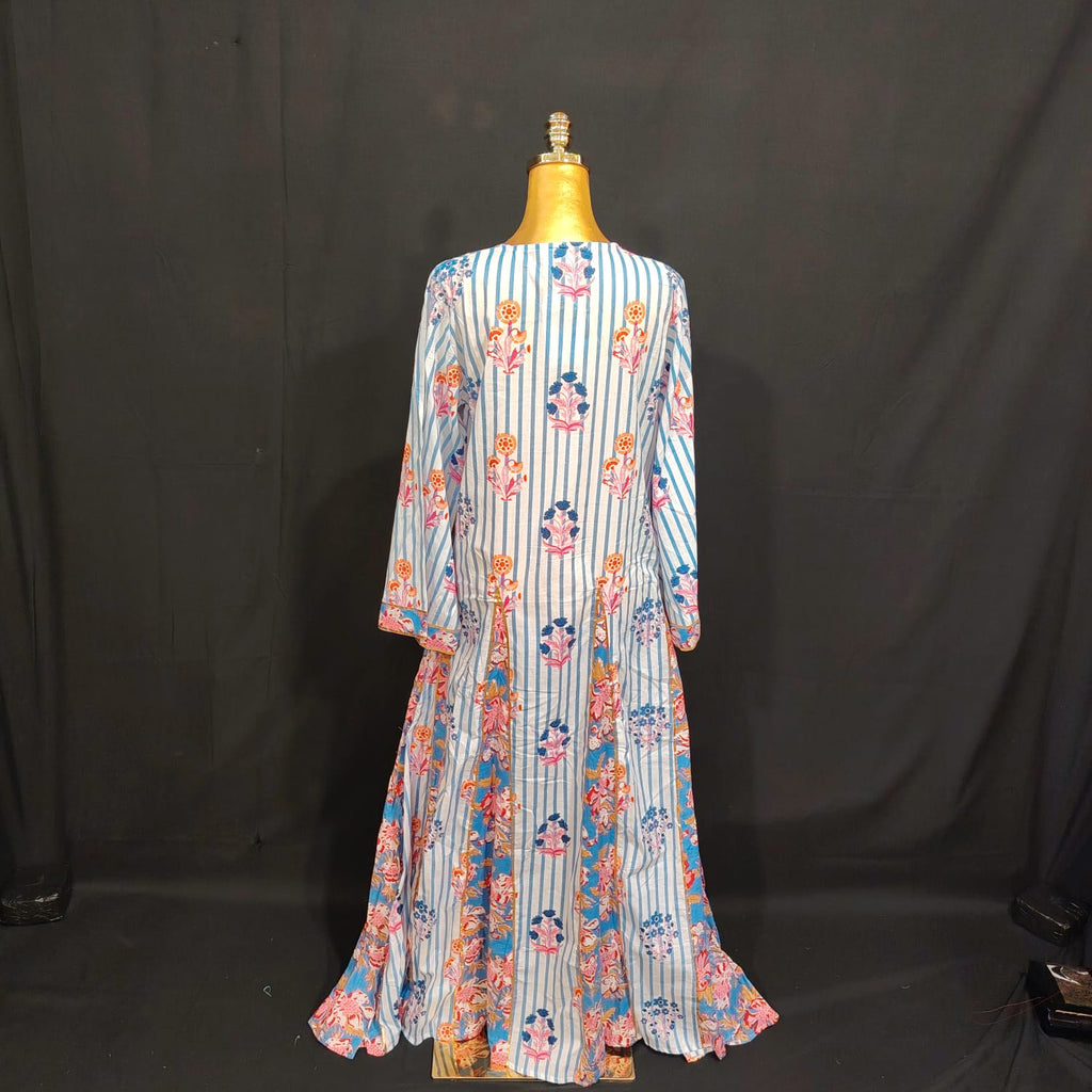 S/M Anaya Printed Cotton Dress 57" Long Jalabiya