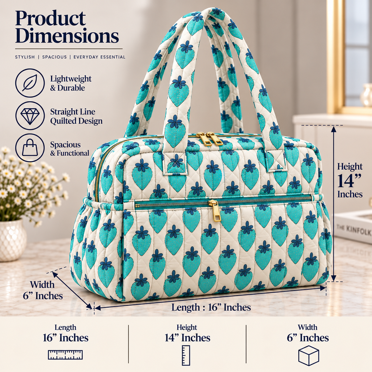 BG 5 Luxury Quilted Mother's Handbag