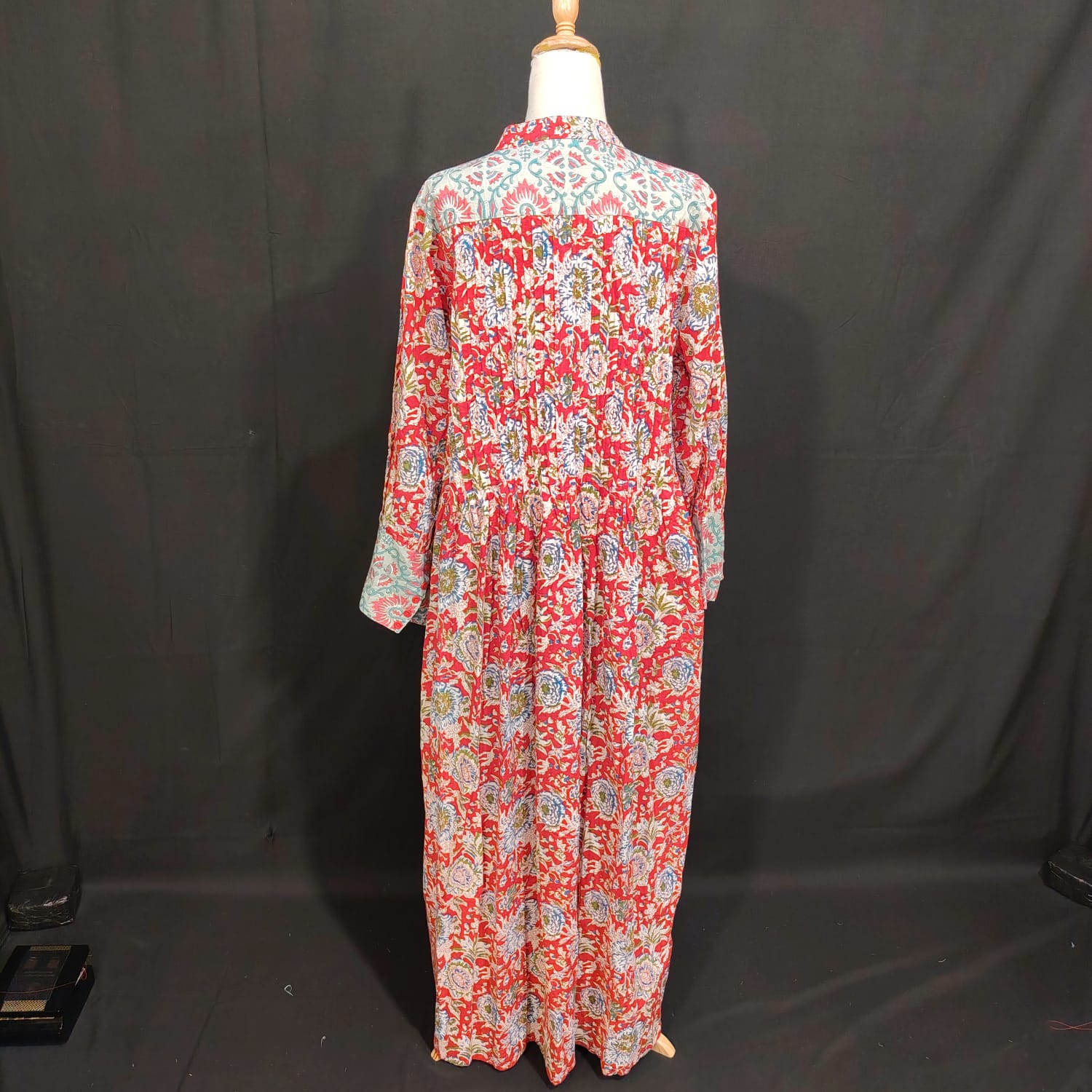 S/M Afren Printed Cotton Dress 57" Long Jalabiya