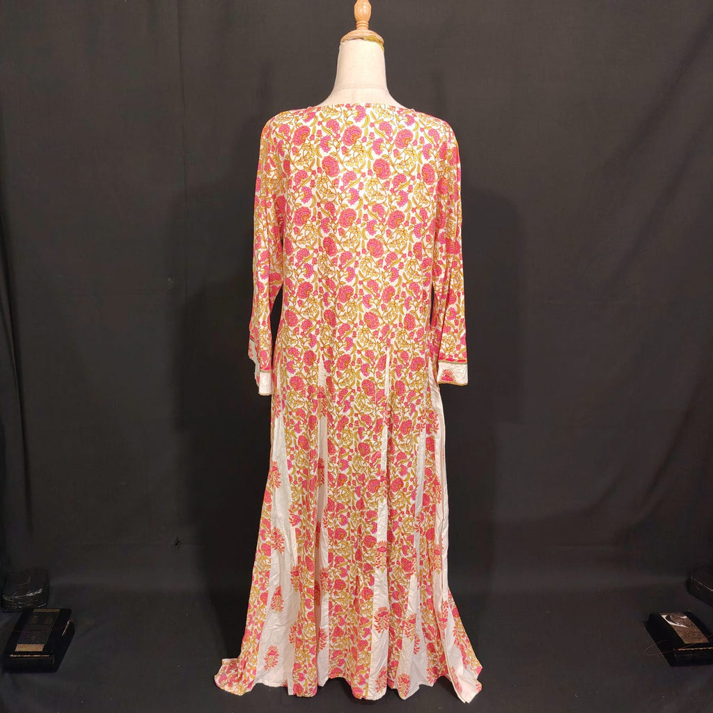 S/M Anaya Printed Cotton Dress 57" Long Jalabiya