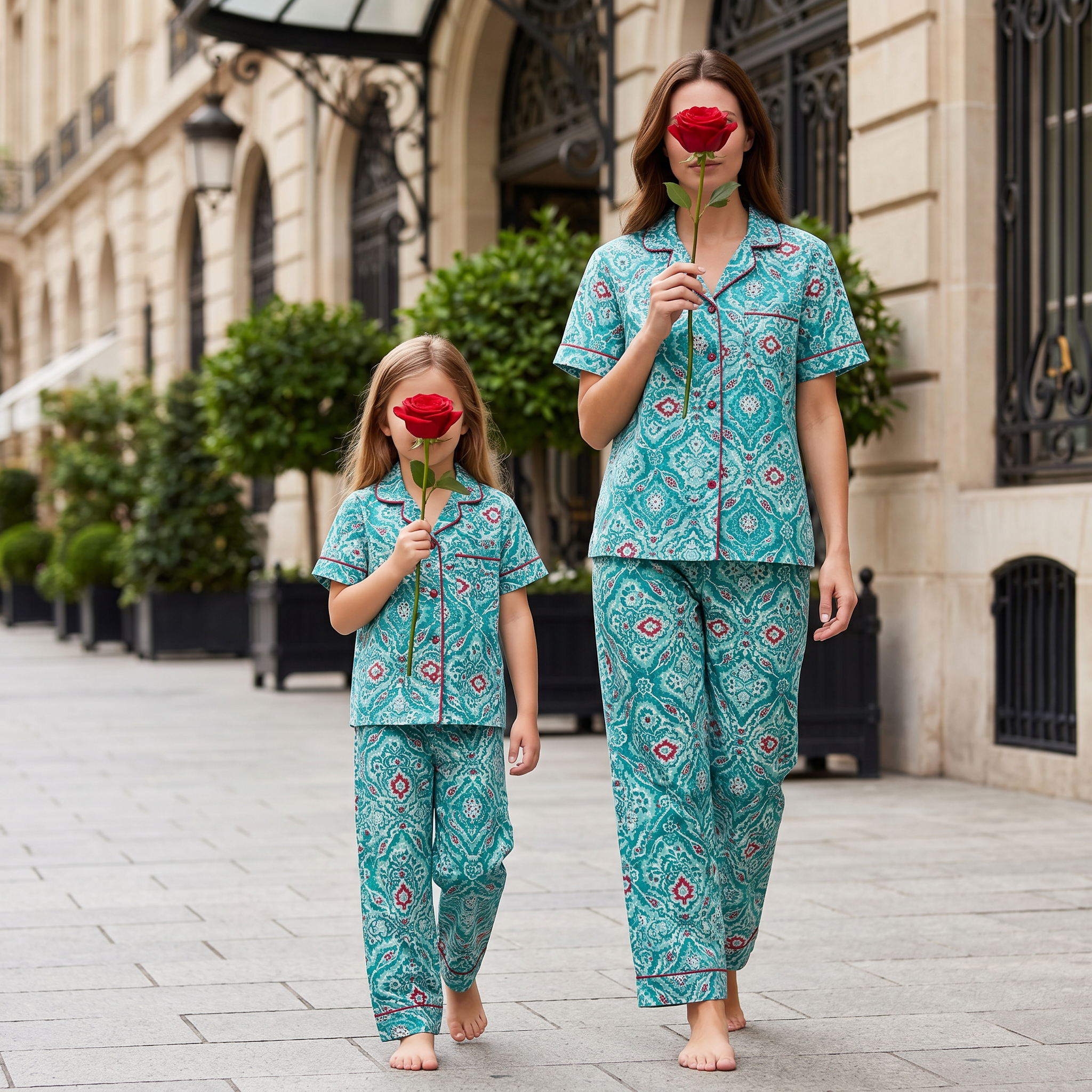 Cotton Short Sleeves Pajama Set 2 Pcs Set