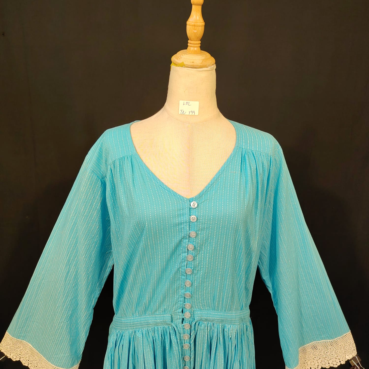 L-XL Ari Cotton Printed Dress 57" Long Jalabiya