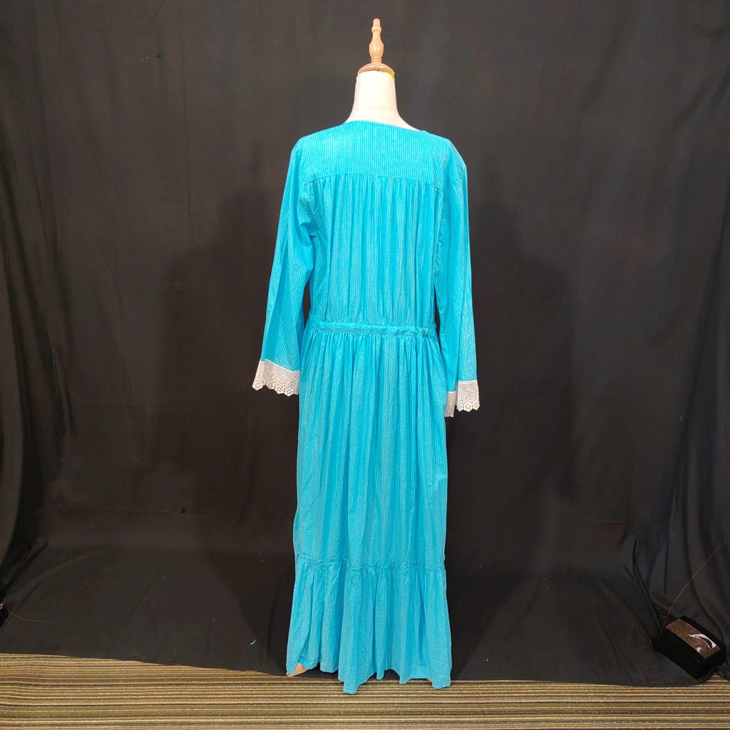 L-XL Ari Cotton Printed Dress 57" Long Jalabiya