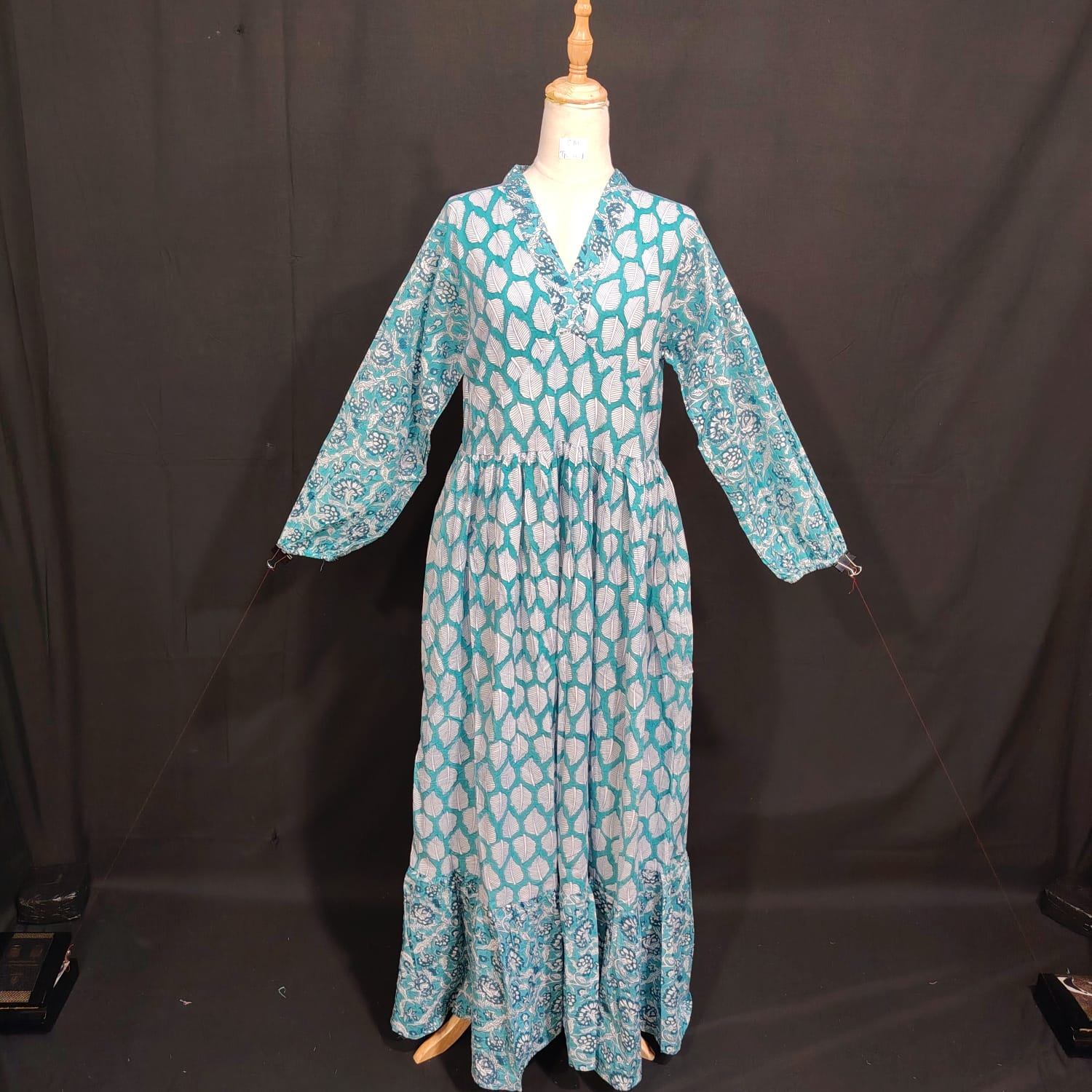 S/M Bahira Printed Cotton Dress 57" Long Jalabiya