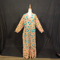 2XL-3XL Bahira Printed Cotton Dress 57" Long Jalabiya